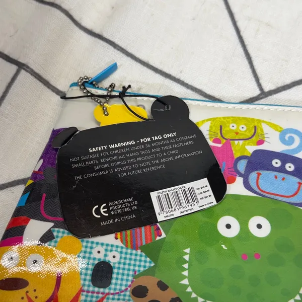 Paperchase Pet Chopz Toiletry Bag Large Multicolor Animal Monster Print NWT - Image 11
