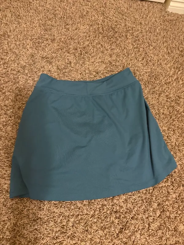 Title Nine Athletic Skort Small Teal Green Black Undershorts Elastic Waist - Image 4