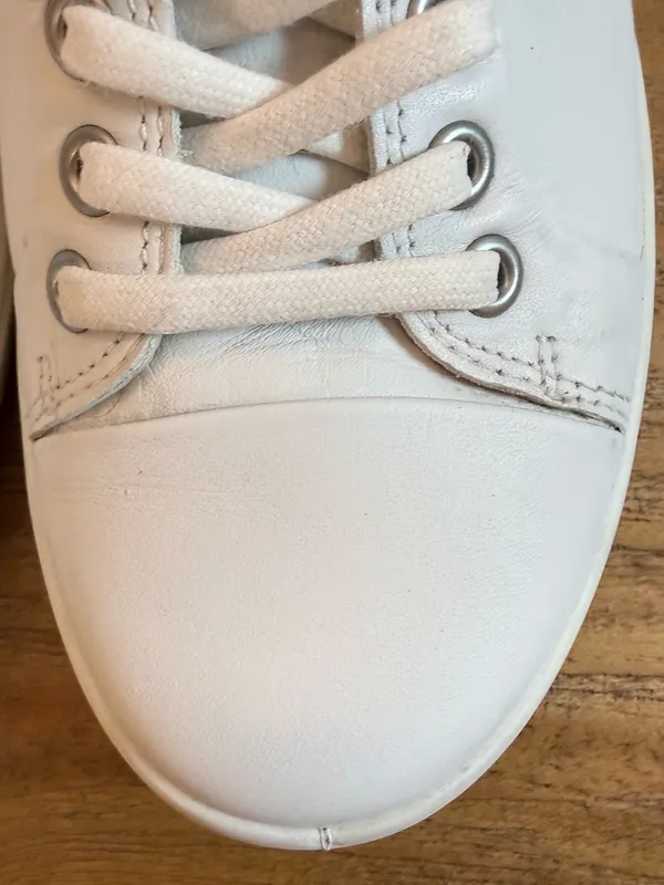 ECCO Soft 7 White Leather Lace Up Sneakers Size 6 - 6.5 - Image 8