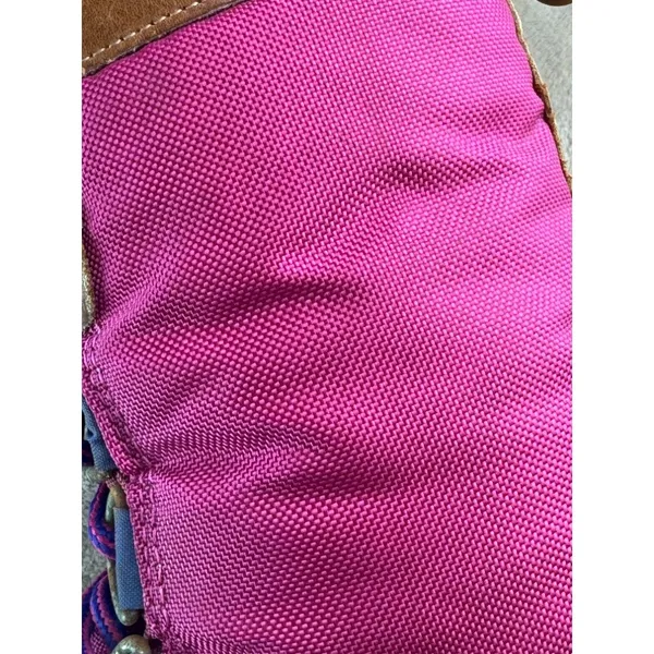 90s Vintage Eddie Bauer Duck Boots Womens 6 Colorblock Teal Magenta Blue Rare - Image 4