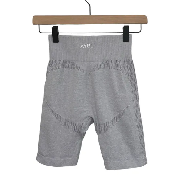 AYBL Empower Seamless Shorts in Light Gray 7” - Size XS - Image 4