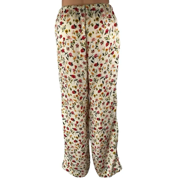 J.Crew Women's Multicolor Floral Elastic Waist Wide Leg Trousers Lounge Pants S - Image 3
