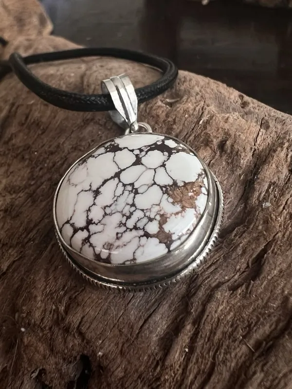 Wild Horse Turquoise 925 Sterling Silver Necklace Native American Jewelry - Image 3