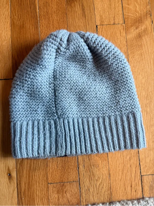 The North Face Women's Purrl‎ Stitch Beanie Winter Hat TNF Grey Blue - Image 2