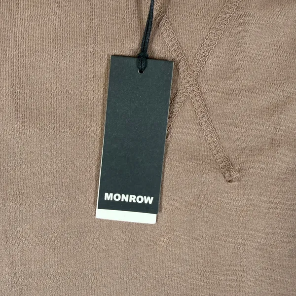 MONROW HT1170-1 Brown Cotton Pullover Hoodie Sweatshirt XS NEW - Image 2