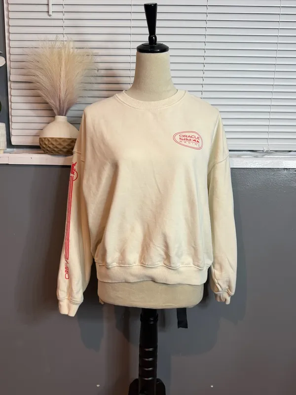 American Eagle x Oracle Red Bull Racing F1 Graphic Sweatshirt Cream Size M - Image 3