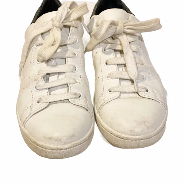 Vince Womens Size 7 White Leather‎ Varin Mixed Media Low Top Fashion Sneakers - Image 4