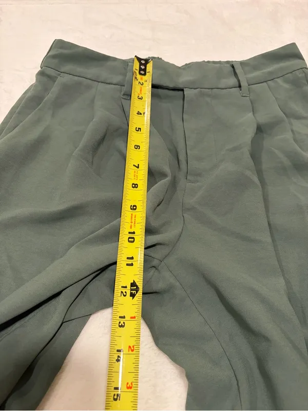 A New Day Sage Green High Rise Pleated Wide Leg Dress Pants - Size 4 - Image 8