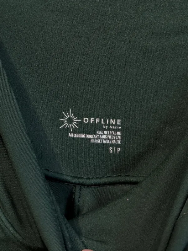 OFFLINE by Aerie Real Me High Waisted Crossover Leggings Dark Green Small - Image 3