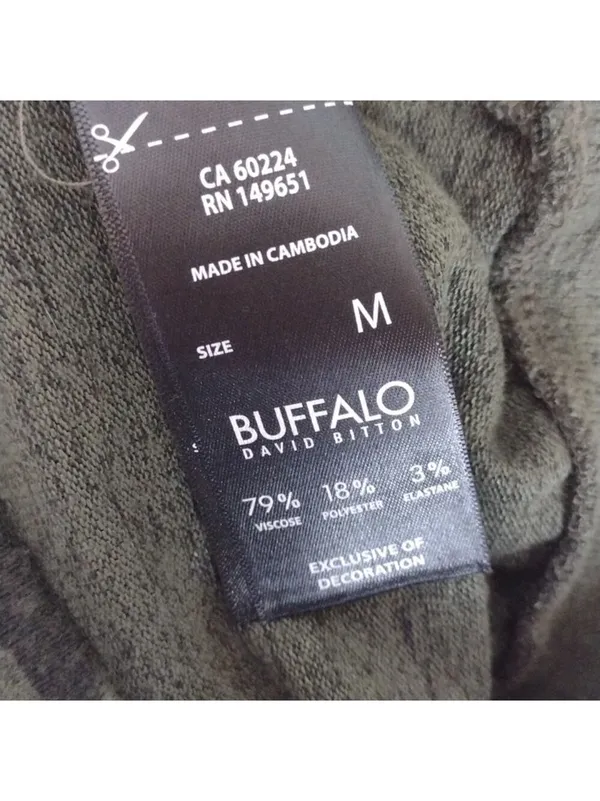 Buffalo DAVID BITTON - green star long sleeve top size medium - Image 5
