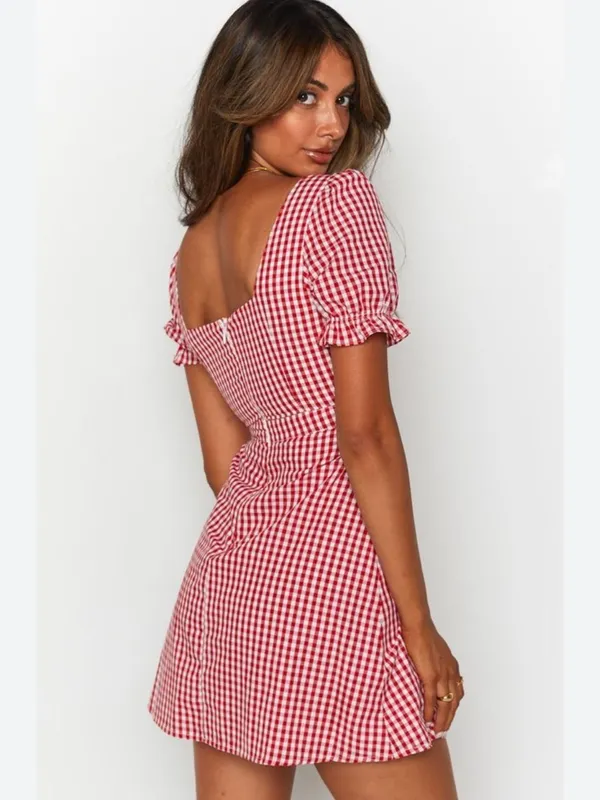 Beginning Boutique Mercury Mini Red Gingham Dress Size Small - Image 2
