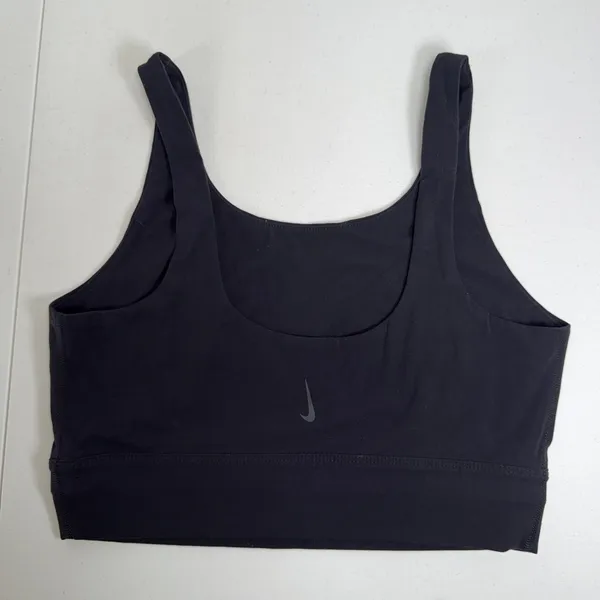 Nike Medium Sports Bra Yoga Dri-FIT Alate Curve Black DR7795-010 Workout Top - Image 4