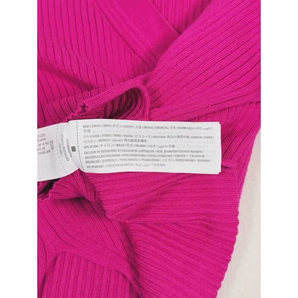 Abercrombie & Fitch Ribbed Cardigan Sweater Size XS Fuchsia Pink Preppy Y2K - Image 10