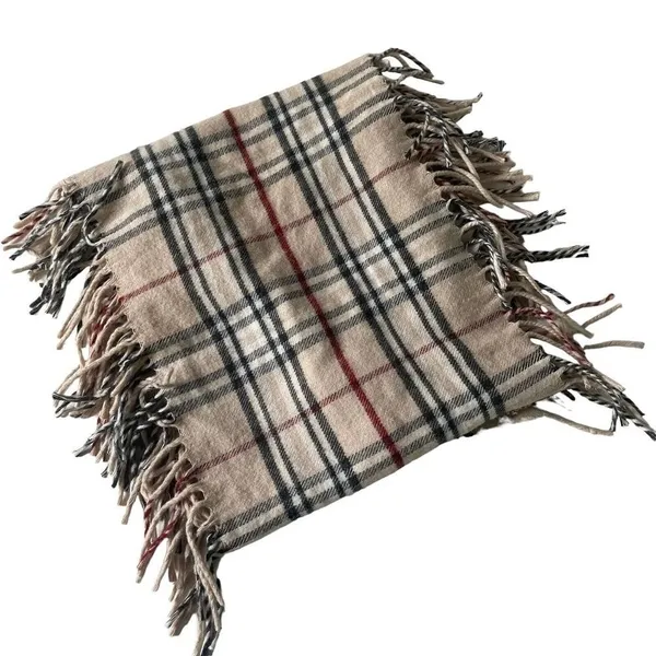 V. Fraas Cashmink Plaid Scarf Fringe Trim Unisex Adult Preppy Striped Cozy - Image 2