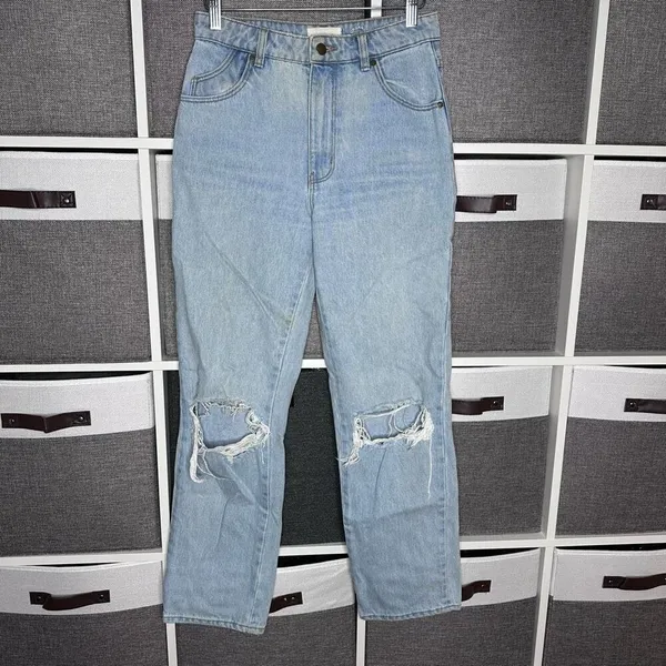 Rolla's High-Rise Straight Jeans Light Wash in Size 27 - Image 4