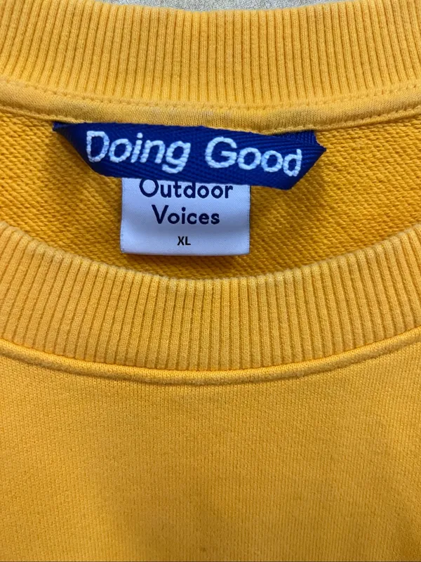 Outdoor Voices Yellow Crewneck with Red "Y'all" Graphic size XL - Image 2