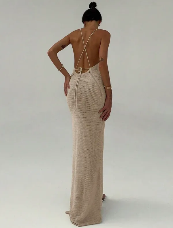 Khaki Beach Maxi Dress - Image 2