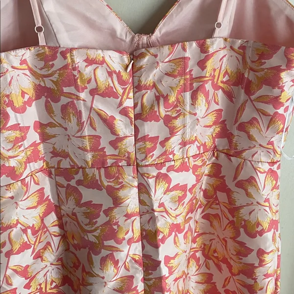 LULUS Darling Celebration Coral Pink Floral Ruffled Trumpet Midi Dress - Image 12