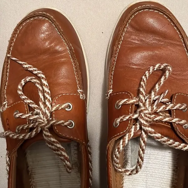 Crocs Brown Leather Deck Shoe Women’s Size 8 - Image 7