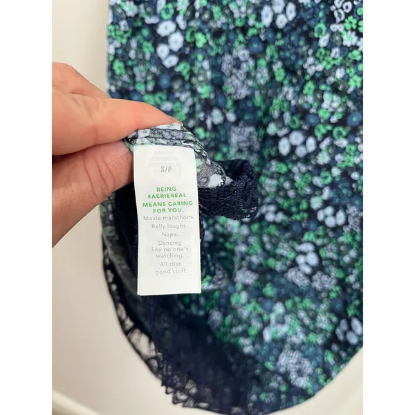 Aerie Floral Lace Trim Mini Slip Dress Size S NWT Y2K Romantic‎ Fairy - Image 9