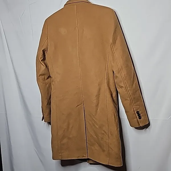 NWOT Zara tan long Tessuti wool made in Italy 2 button collared jacket coat sz S - Image 7