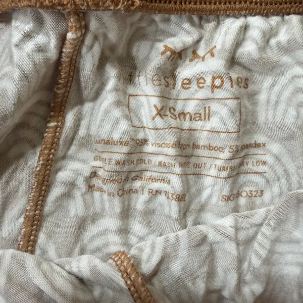 Little Sleepies Lunaluxe Bamboo Pajama Shorts Rust Brown Rainbow Arch Womens XS - Image 2