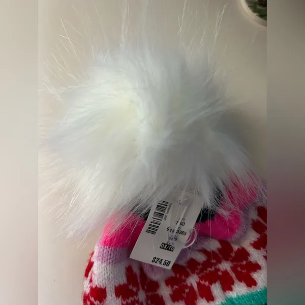 Aeropostale Women’s Knit Winter White Pom Pom Hat NWT - Image 5