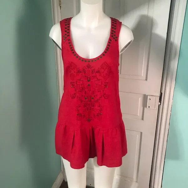 Free People Red Tunic/Dress Sz4 - Image 3
