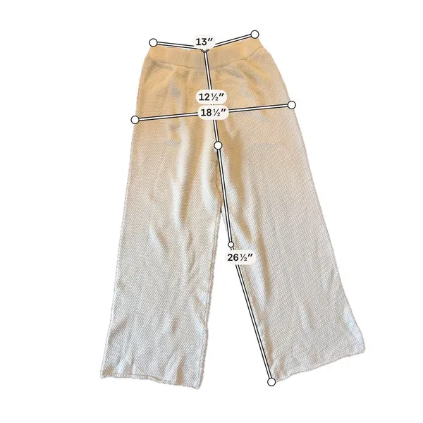 Amazon Cotton ivory waffled lounge pants where leg size M - Image 3
