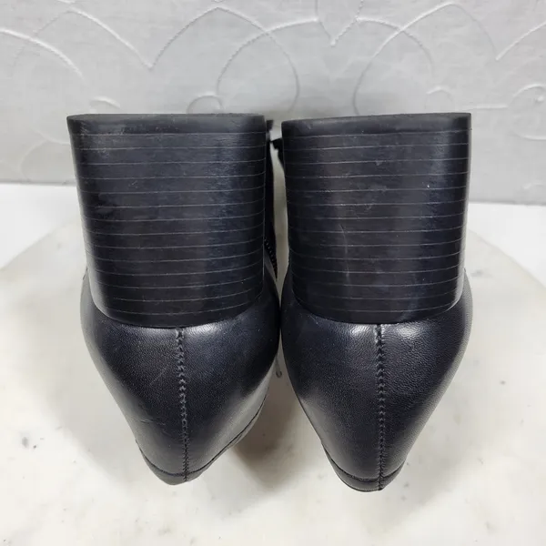 Naturalizer Stitch In Time Ankle Boots 7.5 Black Leather Chunky Heels Square Toe - Image 10
