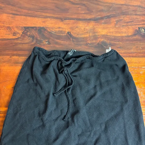 Stradivarius Black Maxi Skirt Drawstring Waist Flowy‎ Comfortable Size S - Image 3