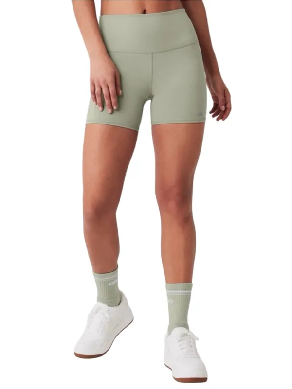Alo Yoga Women’s Size XS Limestone Green 5" Airbrush High Waist Biker Shorts - Image 4