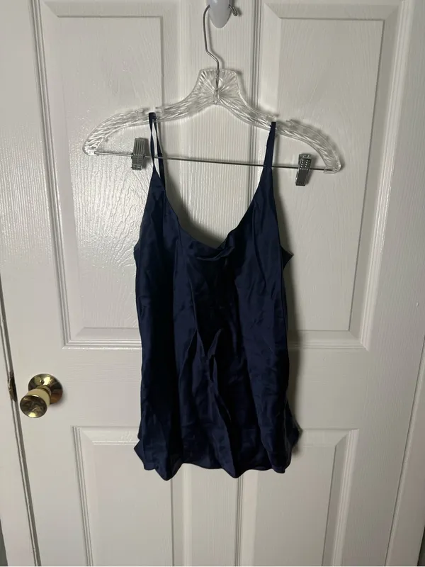 Reformation Lila Silk Top in Navy NEW S - Image 2