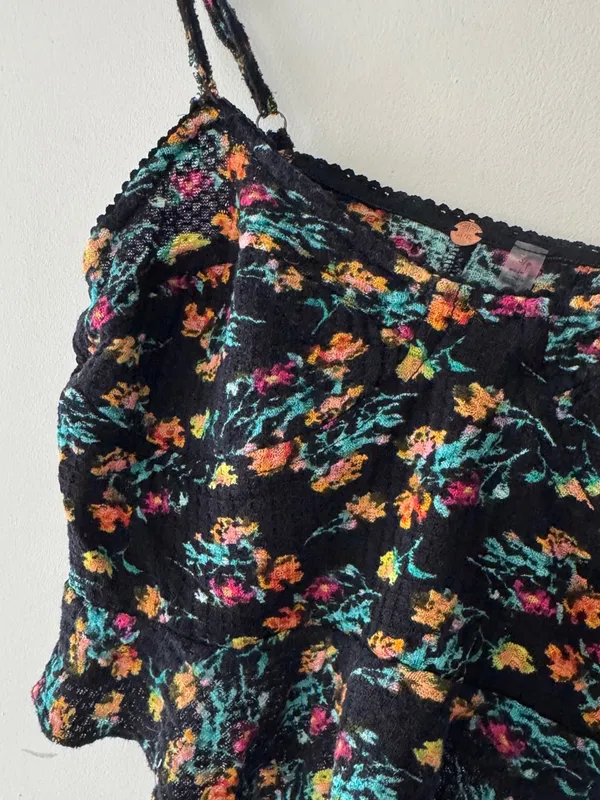 NWOT Free‎ People We The Free Adorable Floral Crop Sweetheart Peplum Cami Top - Image 2