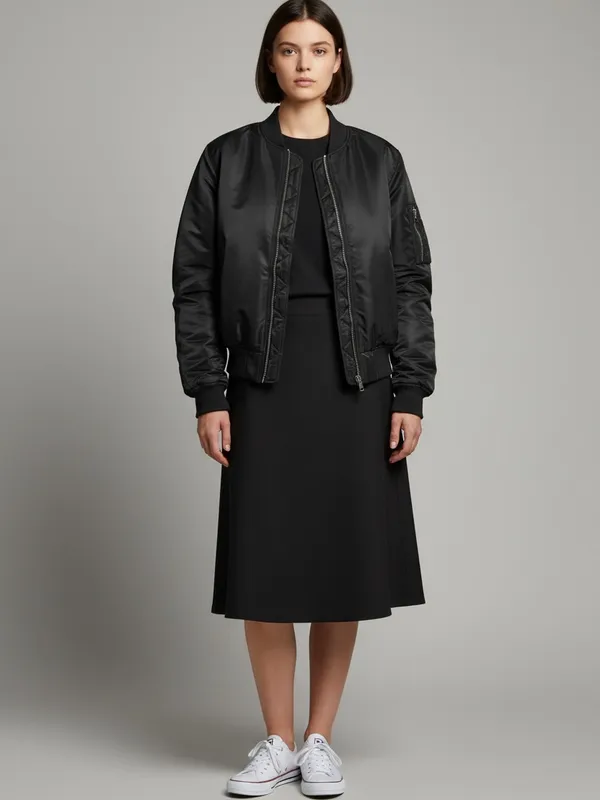 Birch and stone Women’s bomber jacket Black Size L - Image 3