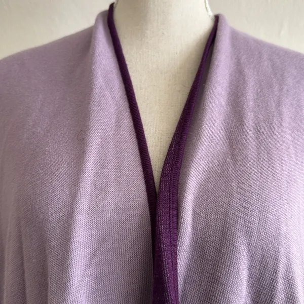NEW Chico's Reversible Travel Wrap Sweater Button Poncho Purple Knit S/M NWT - Image 3