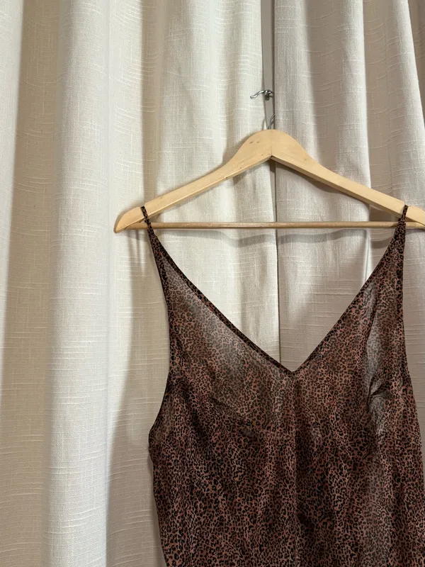 Victoria's Secret 90s Brown Leopard Print Slip - Image 2