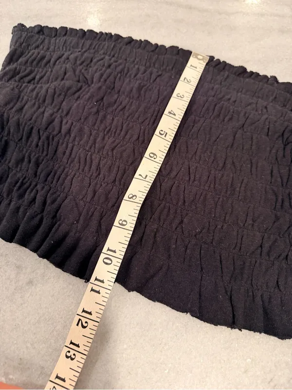NWOT Free People Beach Size XL Black Smocked Linen Blend Strapless Tube Top - Image 5