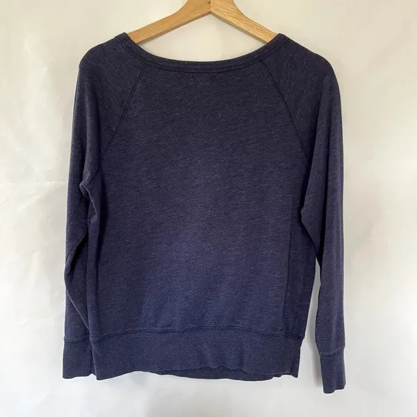 Old Navy Raglan Crewneck Sweater Small Indigo‎ Purple Women Cotton Blend - Image 7