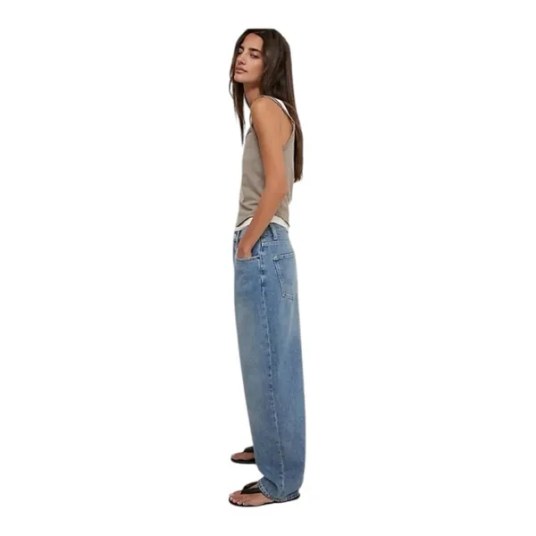 FREE PEOPLE WE THE FREE Cora Slouchy Jean Mid Rise Button Fly Meadow NEW - Image 14