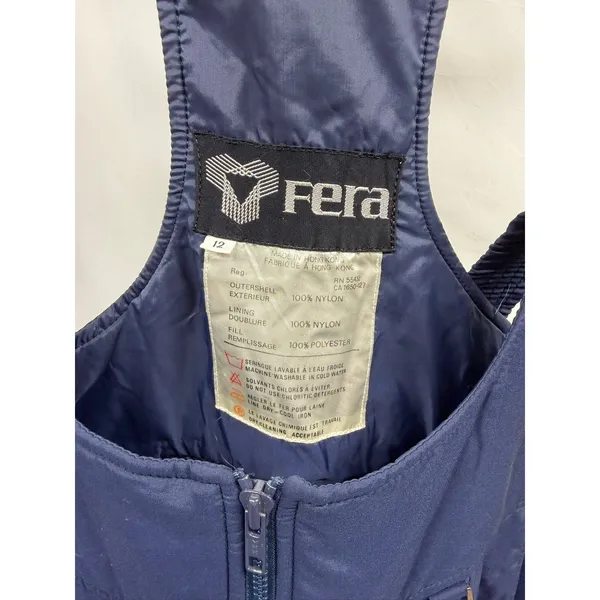 Fera Women's Vintage 80's Retro Navy Insulated‎ Snowsuit Sz 12 - Image 5