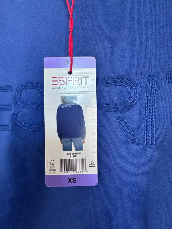 Esprit oversized Blue Sweatshirt New With Tags size XS - Image 3