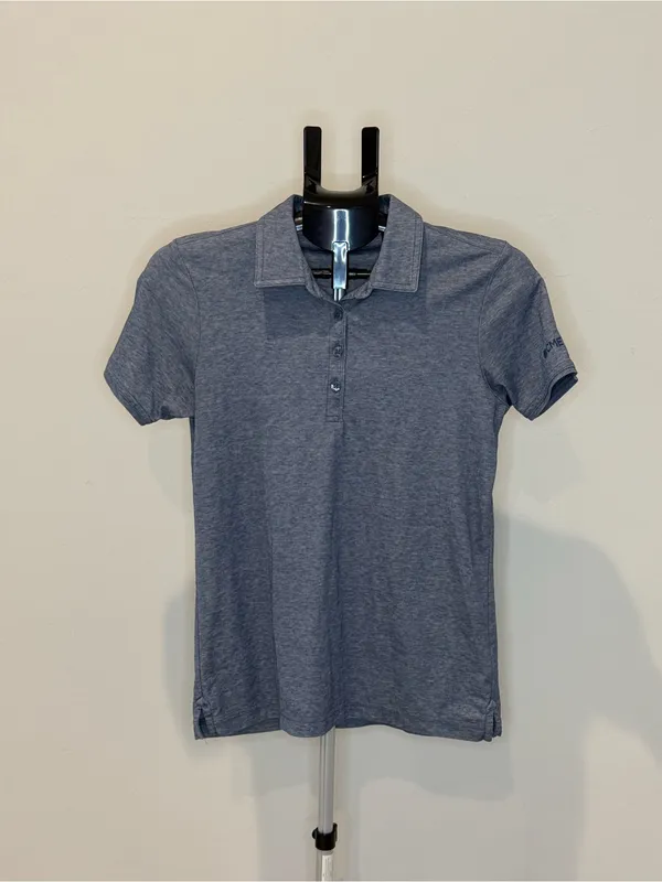 TravisMathew Women’s Small Blue Heather Golf Polo Shirt - Image 2