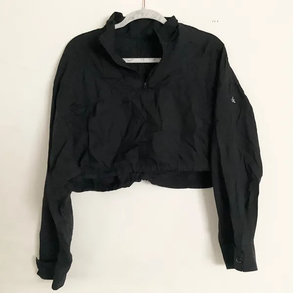 Alo Yoga Cropped 1/4 Zip Aerial Pullover Black S - Image 6