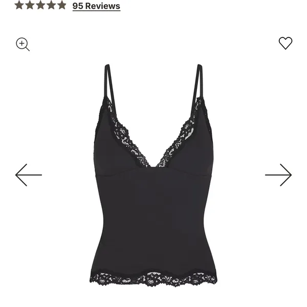 SKIMS Fits Everbody Black Lace Trim Cami - Image 2