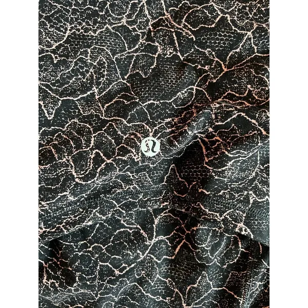 Lululemon Black and Pink Floral Hooded Zip Up - Image 3