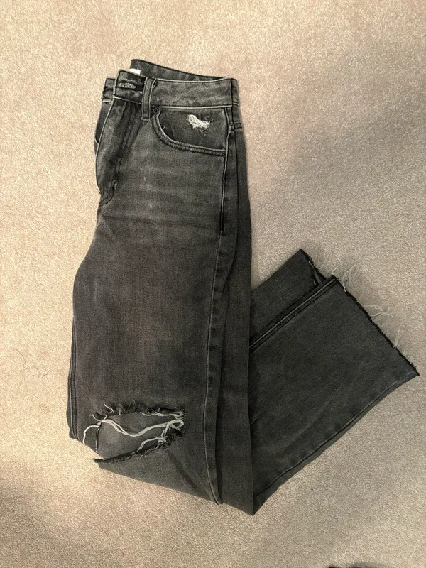 Pacsun black/dark grey ripped 90s boyfriend jeans - Image 4
