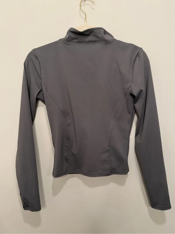 Gray‎ Full Zip Fitted Athletic Workout Jacket Size Medium Gray - Image 3