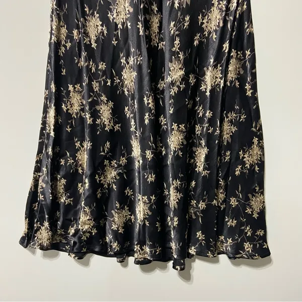Floral Maxi Skirt in Black Beige Size 8 NWT Vintage - Image 5