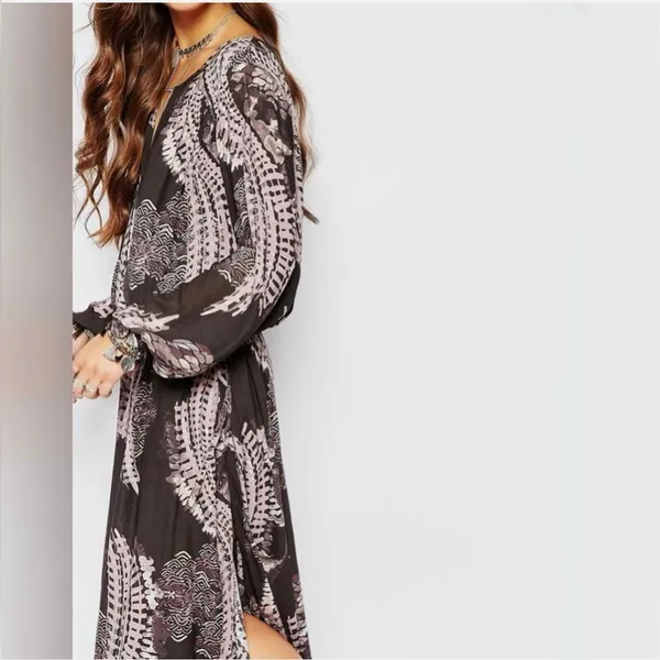 FREE PEOPLE Out Of The Woods Dress With Side Splits Size Medium - Image 6